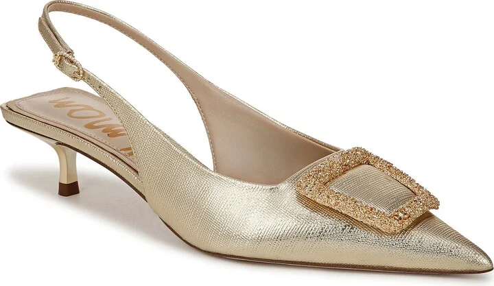 Kammie Slingback Pointed Toe Kitten Heel Pump