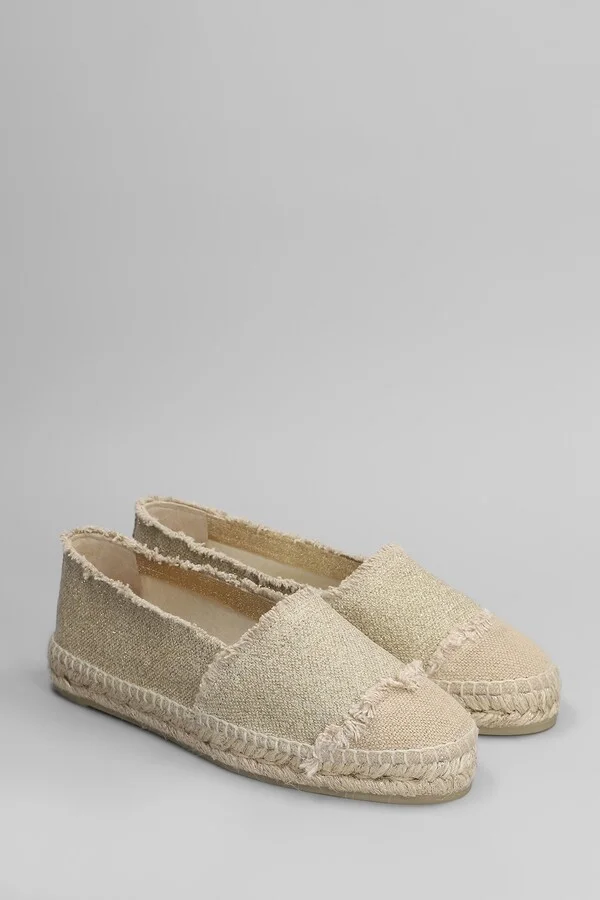 Kampala-032 Espadrilles In Gold Canvas - Image 2