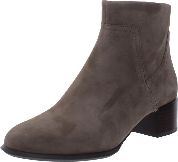 Kamryn Womens Leather Block Heel Ankle Boots