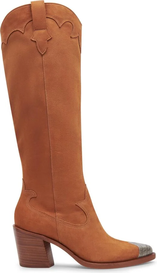 Kamryn Womens Leather Pointed Toe Knee-High Boots