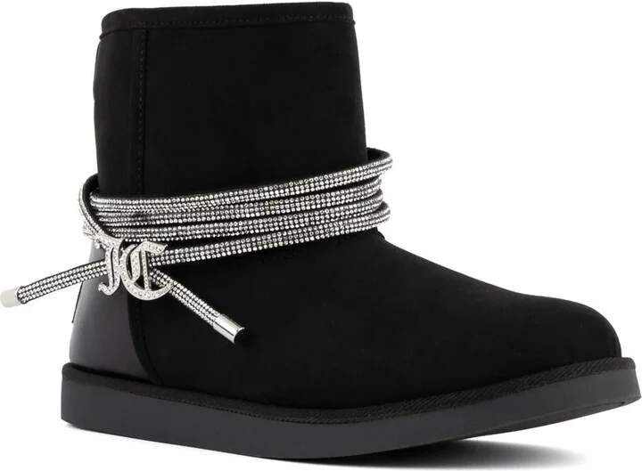 KANDAR Womens Rhinestone Man Made Ankle Boots