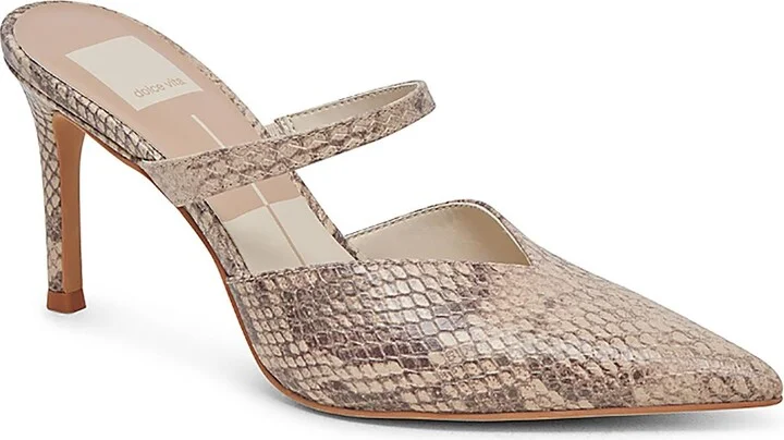 KANIKA Womens Snake Print Leather Pumps