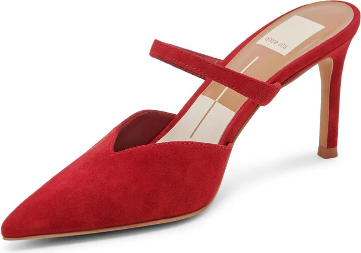 Kanika Womens Suede Pointed Toe Mules