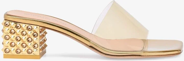 Kara 45 Crystal and Stud Embellished Mules