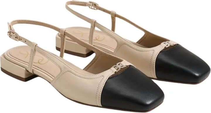 Kara Slingback Flat In Sand/black