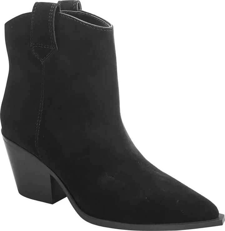 Kara Womens Suede Pointed Toe Ankle Boots