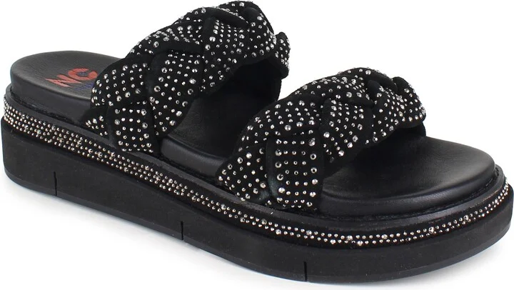 Karena Braided Platform Slide Sandal