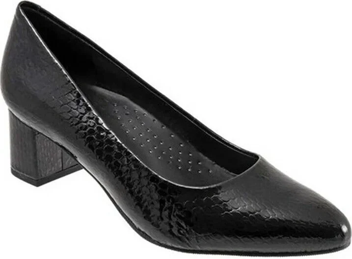 Kari Pump Womens 8.5 Black Nappa Leather Pointed Toe Block Heel ZPO3212