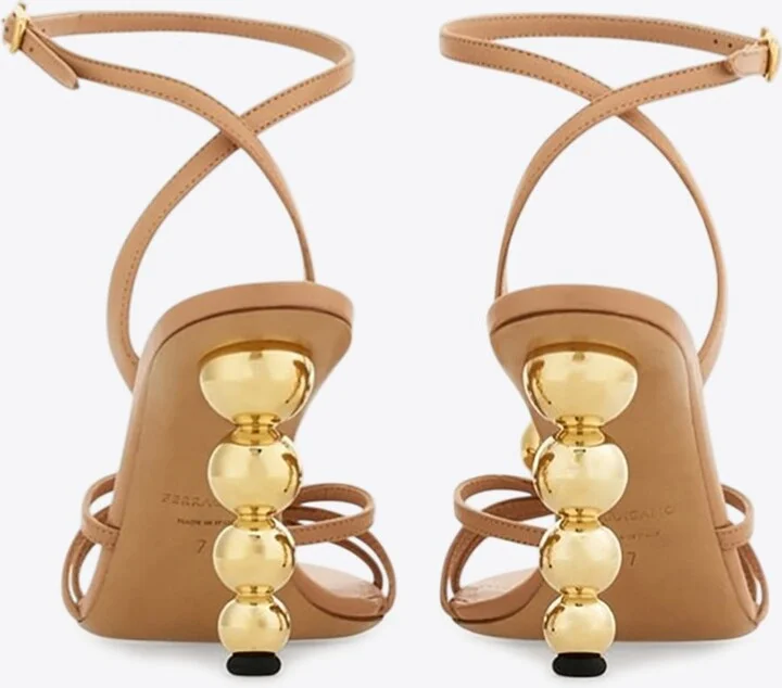 Karina 95 Spherical Heel Leather Sandals - Image 2