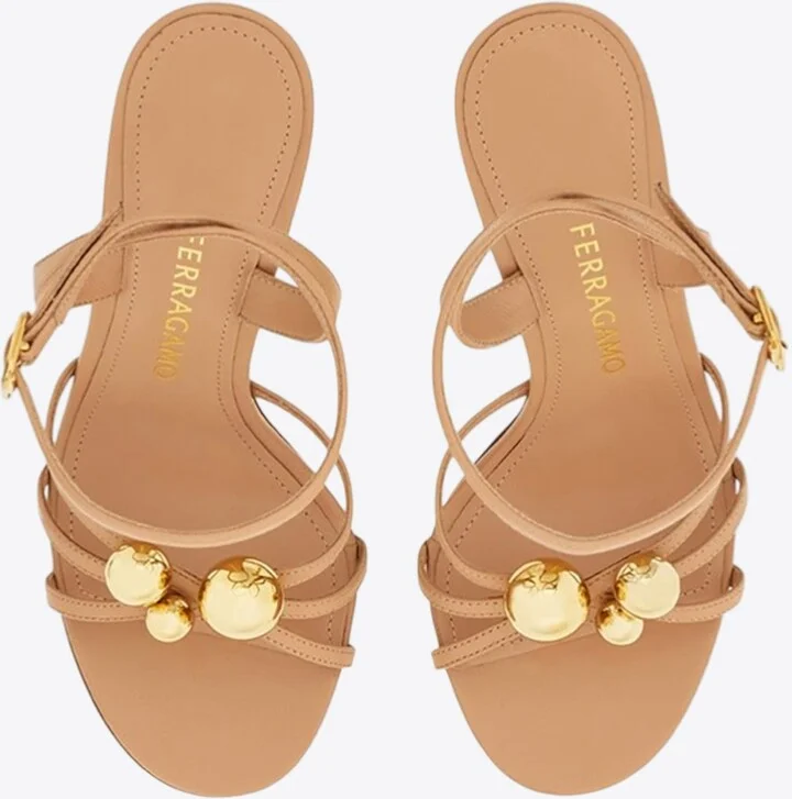 Karina 95 Spherical Heel Leather Sandals - Image 3