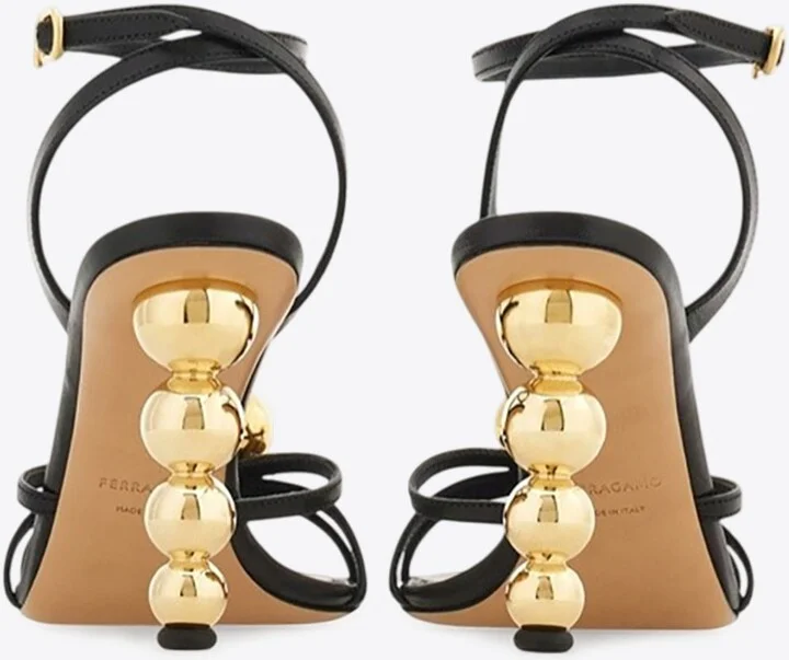 Karina 95 Spherical Heel Leather Sandals - Image 2