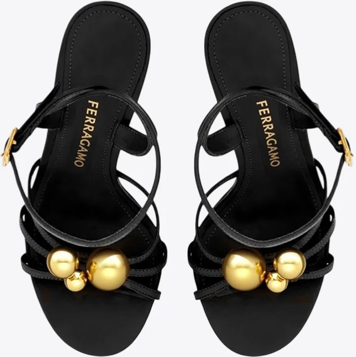 Karina 95 Spherical Heel Leather Sandals - Image 3