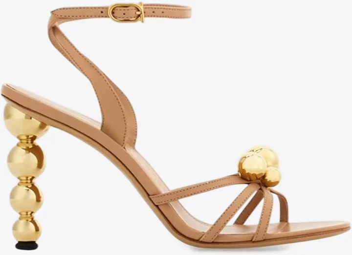 Karina 95 Spherical Heel Leather Sandals