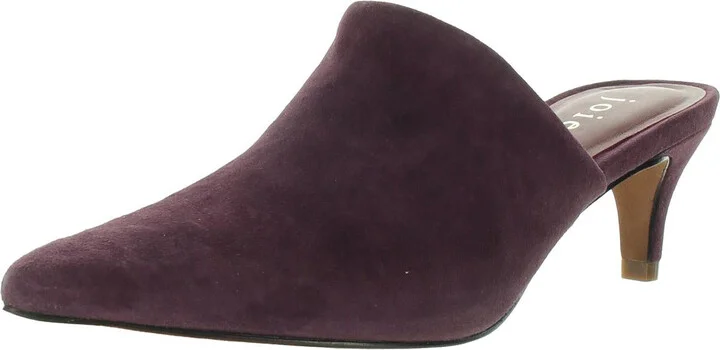 Karinne Womens Suede Kitten Mules