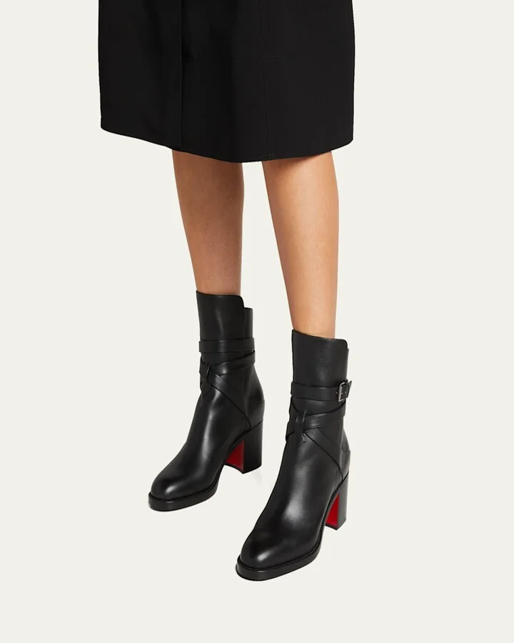 Karistrap Leather 70mm Red Sole Ankle Boot - Image 4