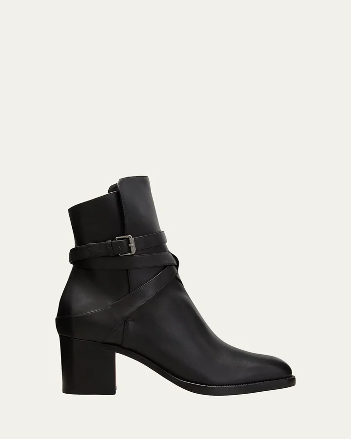 Karistrap Leather 70mm Red Sole Ankle Boot