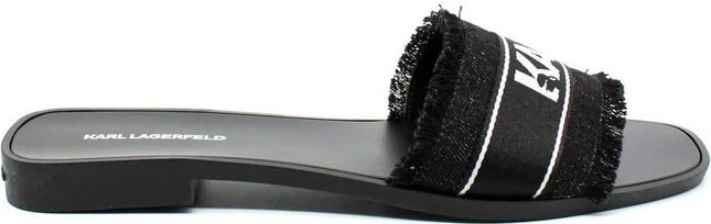 Karl Lagerfeld Fringed Slip-On Sandals