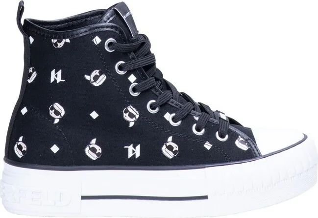 Karl Lagerfeld Logo Printed High-Top Sneakers