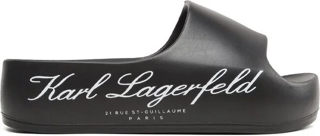Karl Lagerfeld Logo-Printed Open-Toe Slides