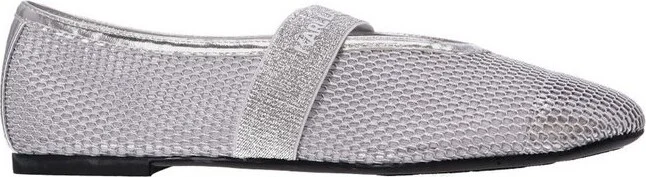 Karl Lagerfeld Logo Strap Slip-On Flat Shoes