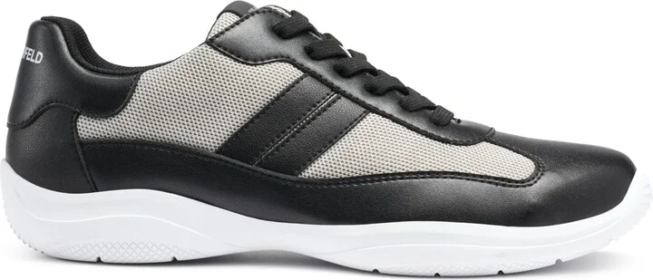Karl Lagerfeld Men's Leather Sneaker - Black, Gray - Image 2