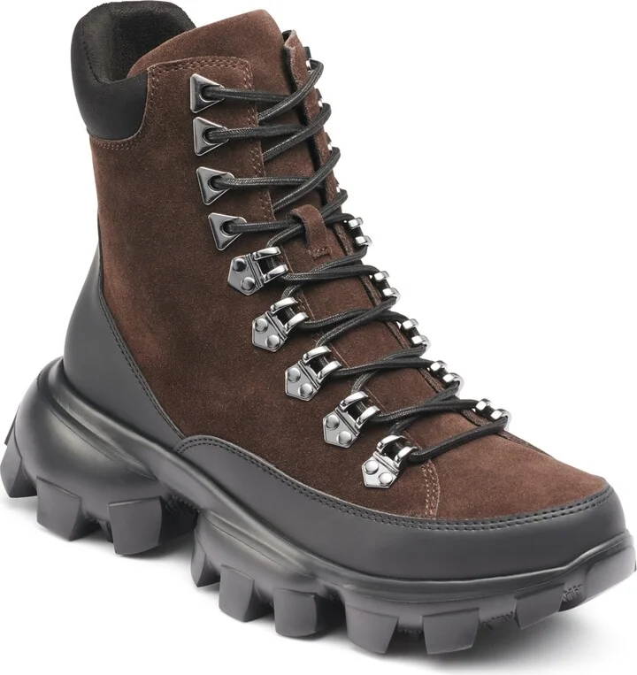 Karl Lagerfeld Men's Suede Workboot on Lightweight Lug Sole Boot