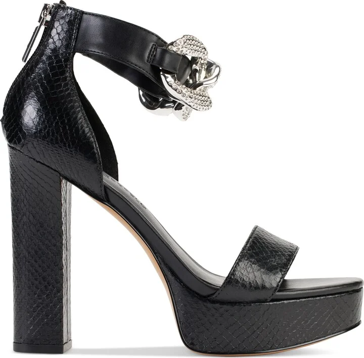 Karl Lagerfeld Paris Anisha Ankle Strap Embellished Platform Sandals - Image 4