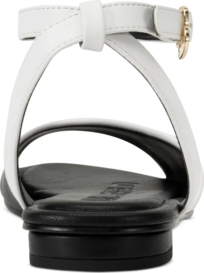 Karl Lagerfeld Paris Cabria Ankle-Strap Flats - Black/ White - Image 3