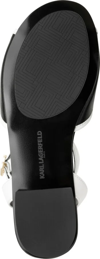 Karl Lagerfeld Paris Cabria Ankle-Strap Flats - Black/ White - Image 5