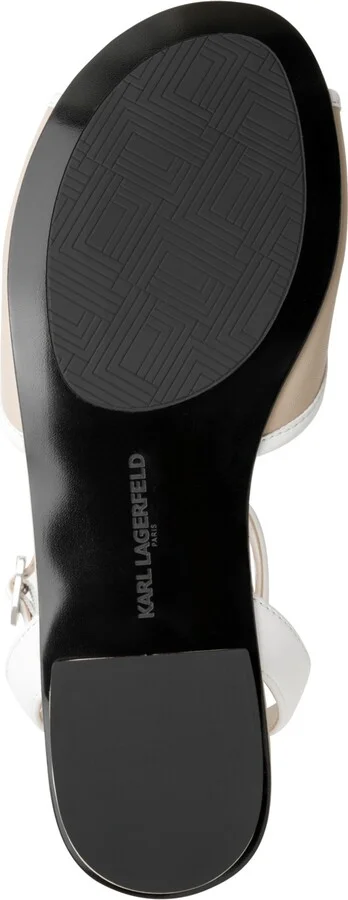 Karl Lagerfeld Paris Cabria Ankle-Strap Flats - Black/ White - Image 9