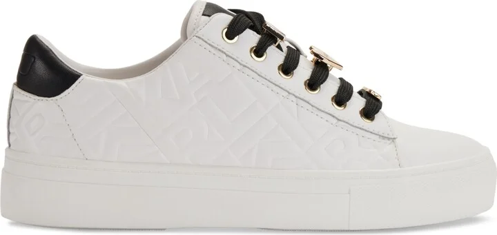Karl Lagerfeld Paris Cate Karl Box Lace-Up Low-Top Sneakers - Black/ Bright White - Image 6