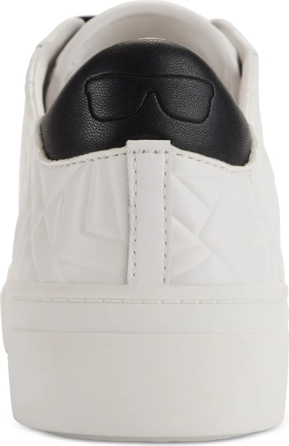 Karl Lagerfeld Paris Cate Karl Box Lace-Up Low-Top Sneakers - Black/ Bright White - Image 7