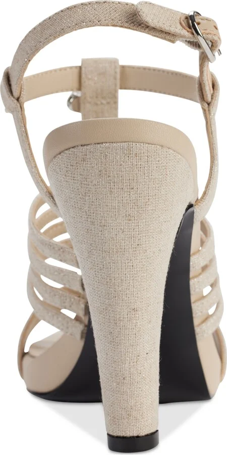 Karl Lagerfeld Paris Cicely Strappy Embellished Dress Sandals - Natural/ Silver - Image 3