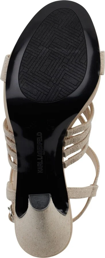Karl Lagerfeld Paris Cicely Strappy Embellished Dress Sandals - Natural/ Silver - Image 5