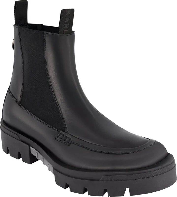 Karl Lagerfeld Paris Men's Apron Toe Chelsea Boot Combat