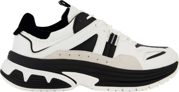 Karl Lagerfeld Paris Men's Chunky Two Tone Sole Leather Sneakers - Image 2