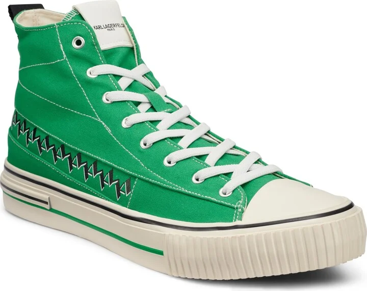 Karl Lagerfeld Paris Men's Cottom Canvas Logo Band High Top Sneaker