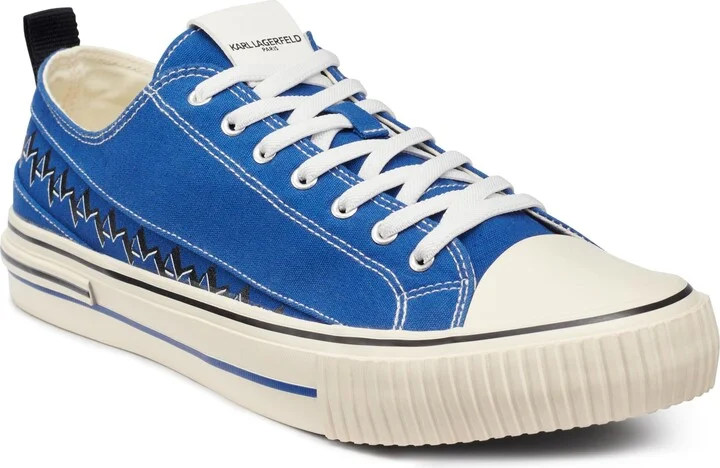 Karl Lagerfeld Paris Men's Cottom Canvas Logo Band Low Top Sneaker