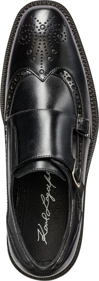 Karl Lagerfeld Paris Men's Double Buckle Monk Strap Wingtip Dress Shoes - Image 4