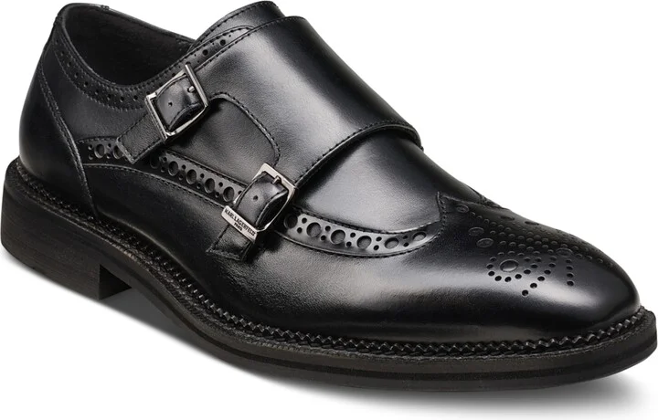 Karl Lagerfeld Paris Men's Double Buckle Monk Strap Wingtip Dress Shoes