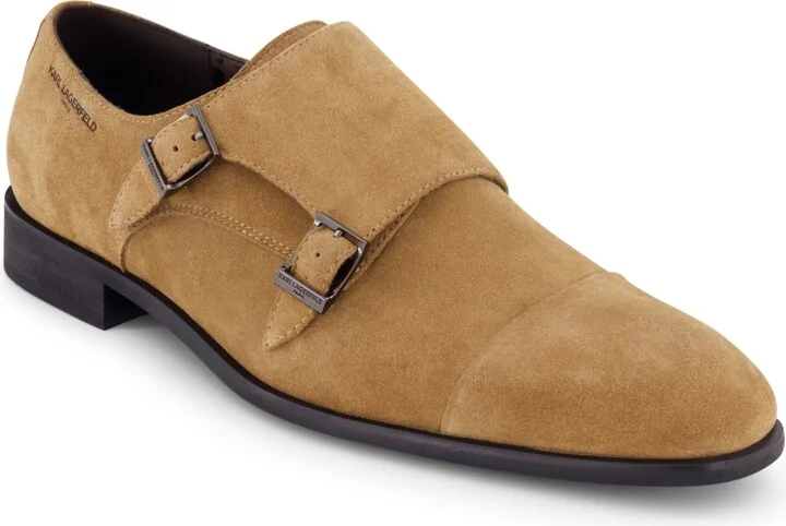 Karl Lagerfeld Paris Men's Double Monk Cap Toe Dress Shoe