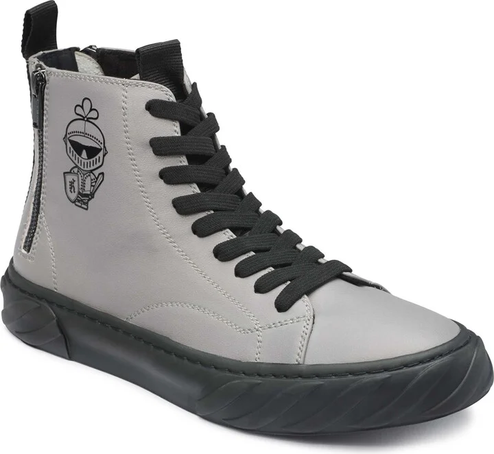 Karl Lagerfeld Paris Men's Double Zip HI TOP Sneaker