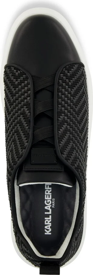 Karl Lagerfeld Paris Men's Front Crossed Slip On Sneakers - Image 3