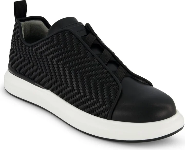 Karl Lagerfeld Paris Men's Front Crossed Slip On Sneakers