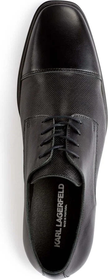Karl Lagerfeld Paris Men's Leather Cap Toe Derby Lace-Up Shoes - Image 4