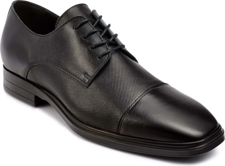 Karl Lagerfeld Paris Men's Leather Cap Toe Derby Lace-Up Shoes