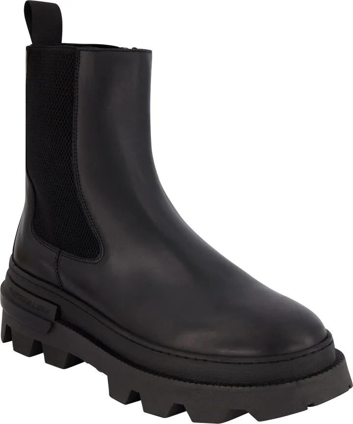 Karl Lagerfeld Paris Men's Leather Plain Toe Chelsea Boot Combat