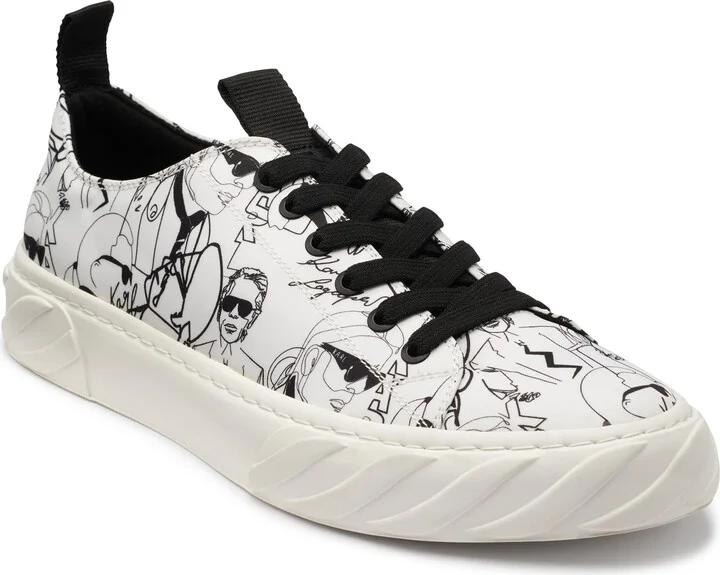 Karl Lagerfeld Paris Men's Logo Rubber Sole Low Top Sneaker
