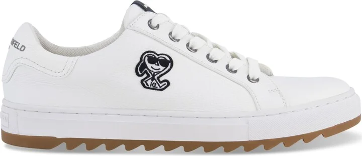 Karl Lagerfeld Paris Men's Side Heart Logo Patch Tumbled Leather Sneaker - Image 2