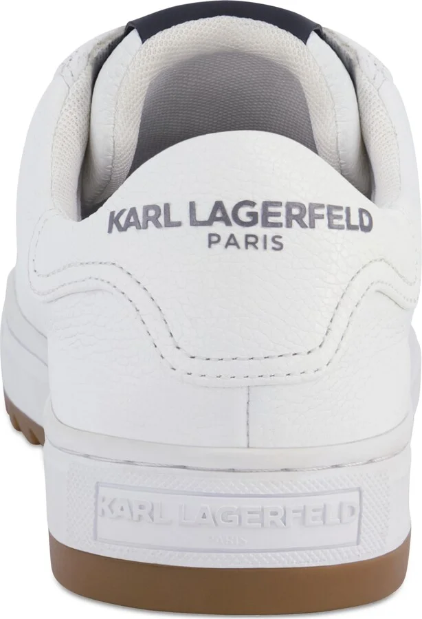 Karl Lagerfeld Paris Men's Side Heart Logo Patch Tumbled Leather Sneaker - Image 3